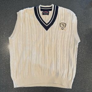 Vintage Nutmeg‎ West Virginia Cableknit Tennis Vest Large